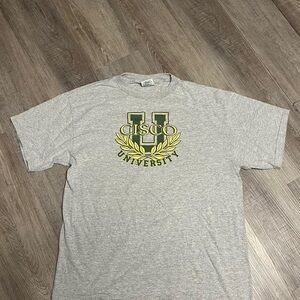 Cisco University Gray Tee with Yellow Accents